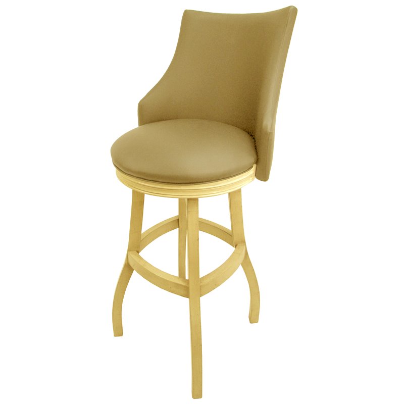 Tan & Beige Swivel Wood Bar Stool Set of 2 P389041