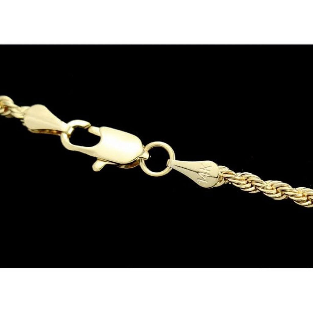 14K Bonded Gold Rope Chain Necklace with Heart Charm and Gift Box/Bag M880106