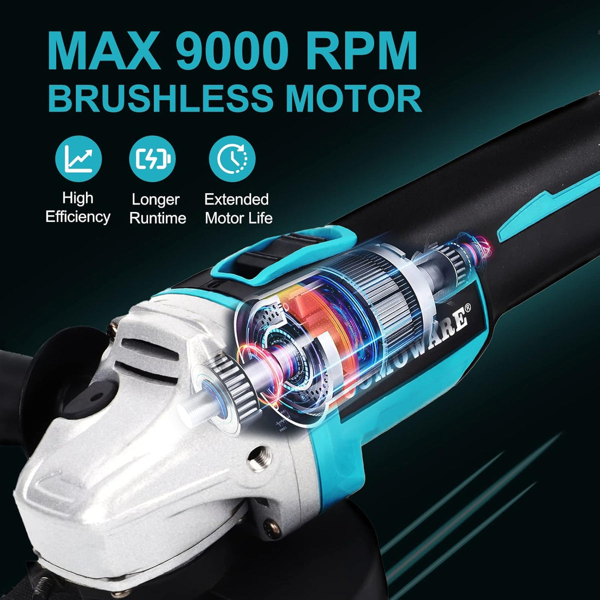 20V Brushless Cordless Angle Grinder Kit, 4-1/2 Inch, Lightweight Angle Grinder Tool P89908