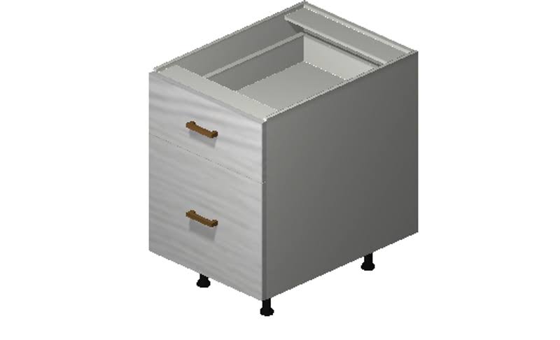 White Pine 18x22 x 27.13x22 x 24x22 Desk 2 Drawers Base Cabinet Engineered Wood U1543