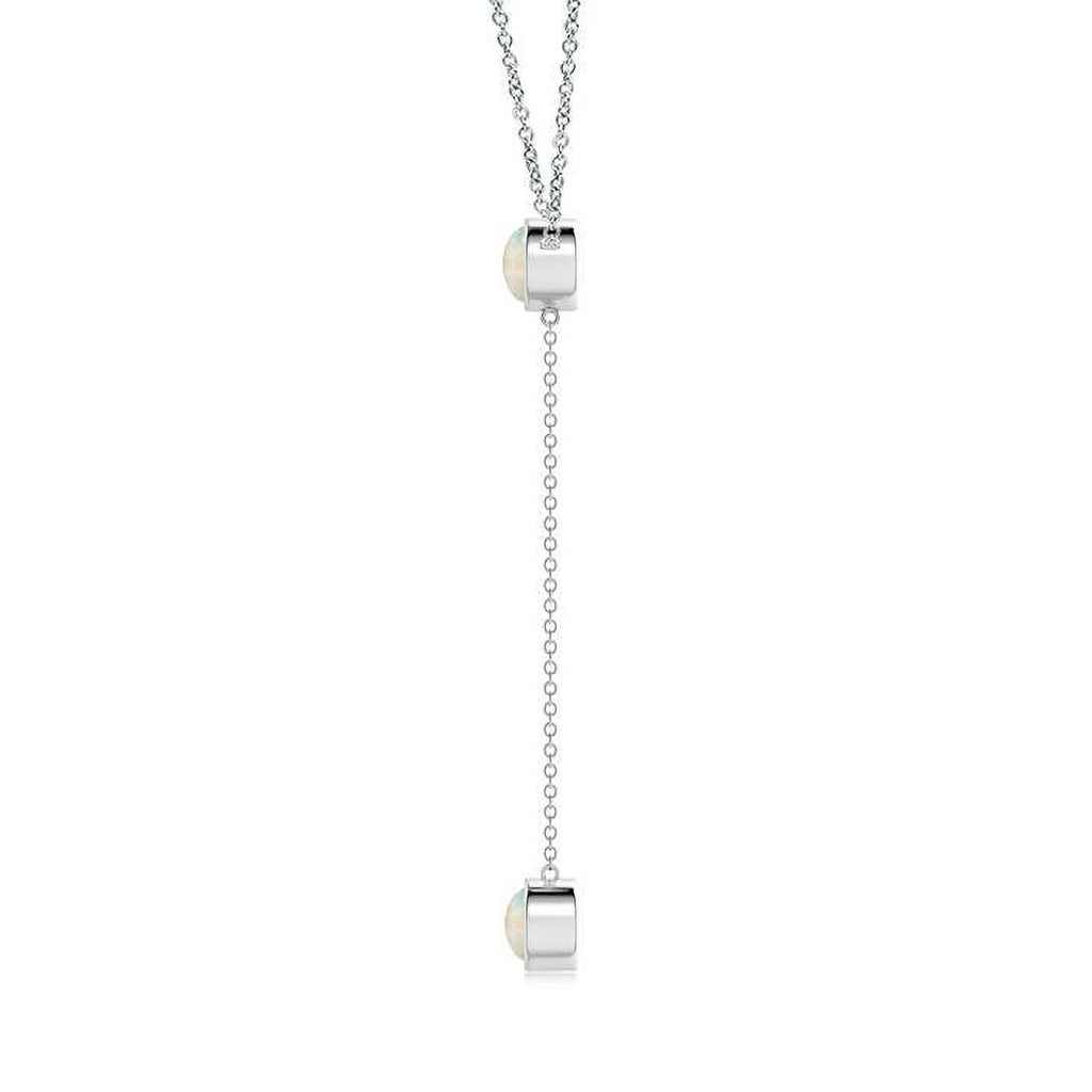 14K White Gold Opal Pendant Necklace O1215