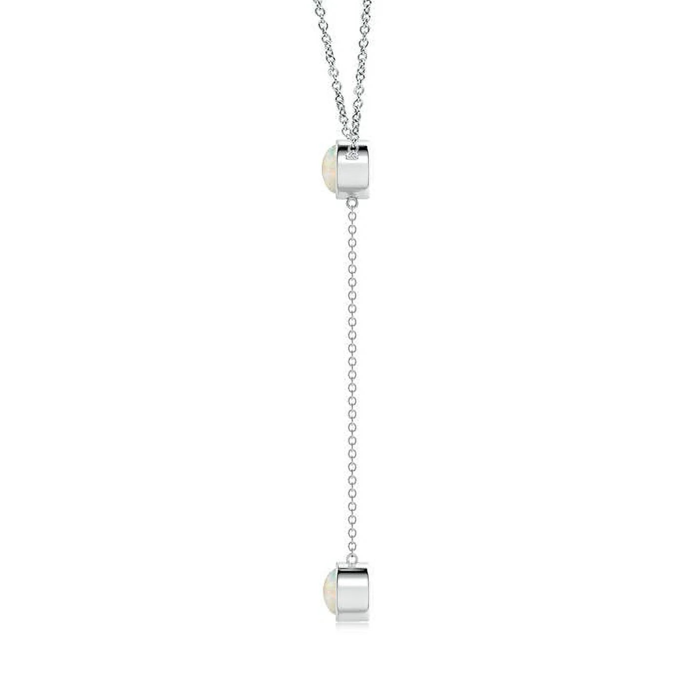 14K White Gold Opal Pendant Necklace O1215