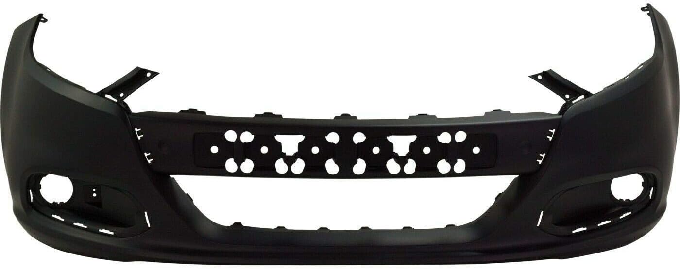 Primed Plastic Front Bumper Cover Fascia with Fog Light Holes for 2013-2016 Dodge Dart Sedan P2462