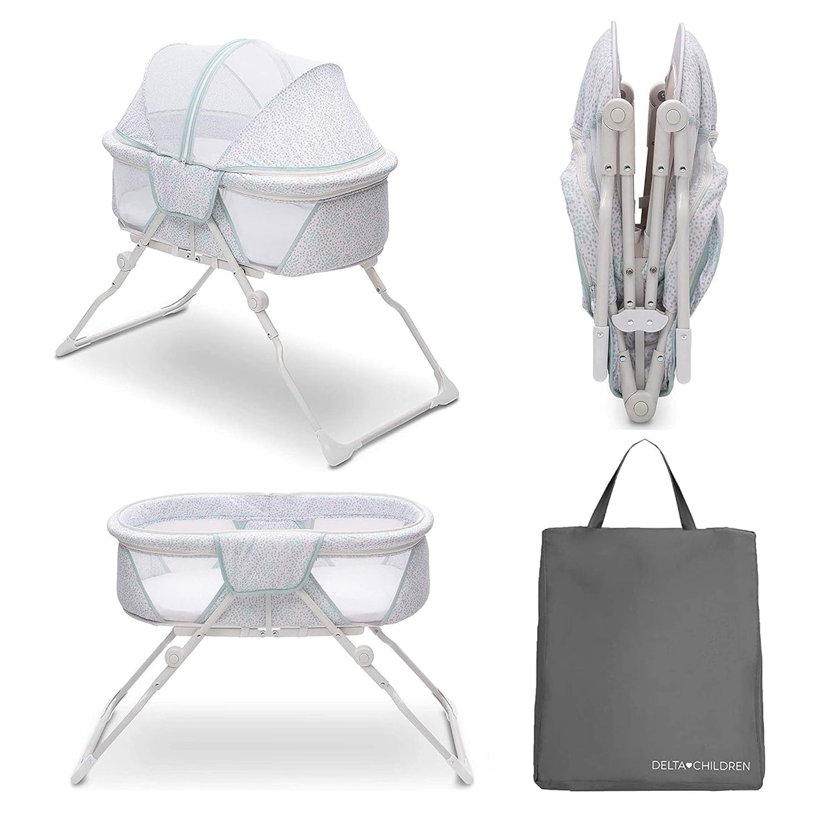 Folding Portable Crib with Removable Canopy C41244