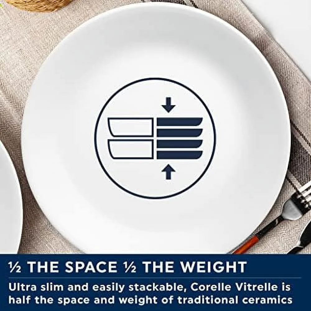 12Pc Winter Frost White Dinnerware Set V317