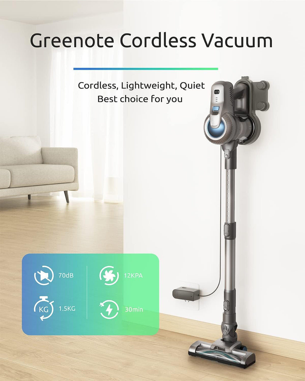Cordless Stick Vacuum with LED Headlight Y432