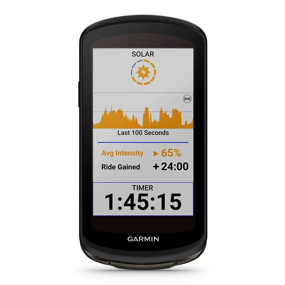 Garmin Edge 1040 Solar GPS Bike Computer with Speed Sensor 2, Cadence Sensor 2, HRM-Dual, White Silicone Case, & Mounts R180177