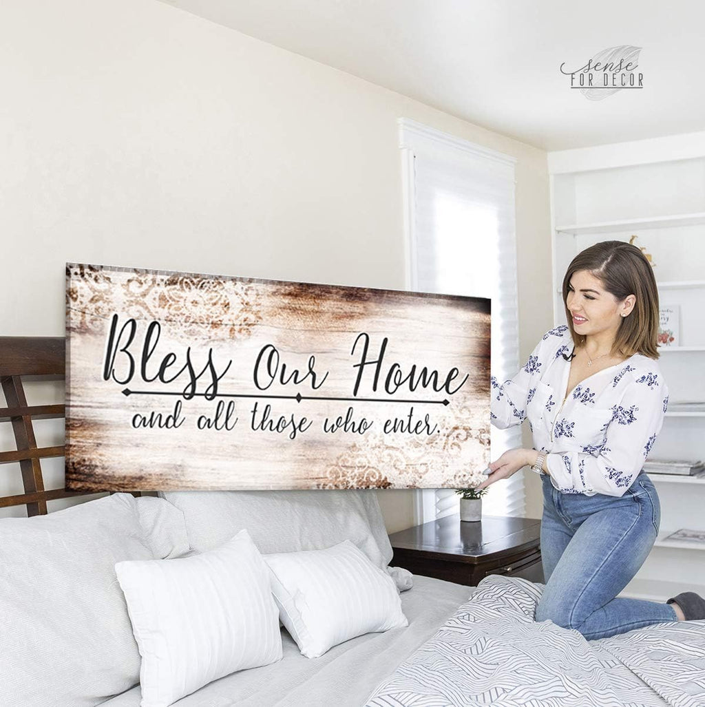 Rustic Wooden Framed Canvas Home Decor (Brown, 42x19) M737