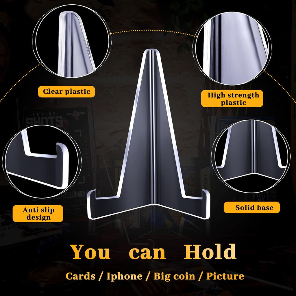 20 Pieces Magnetic Card Holders with 10 Packs Clear Acrylic Stands 35 Pt Clear Trading Cards Cases Protectors L425