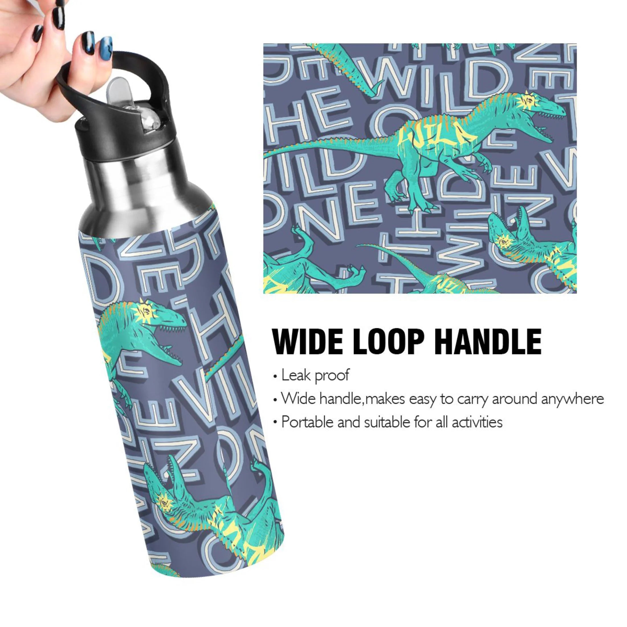 Stainless Steel Insulated Water Bottle with Straw Lid B398749