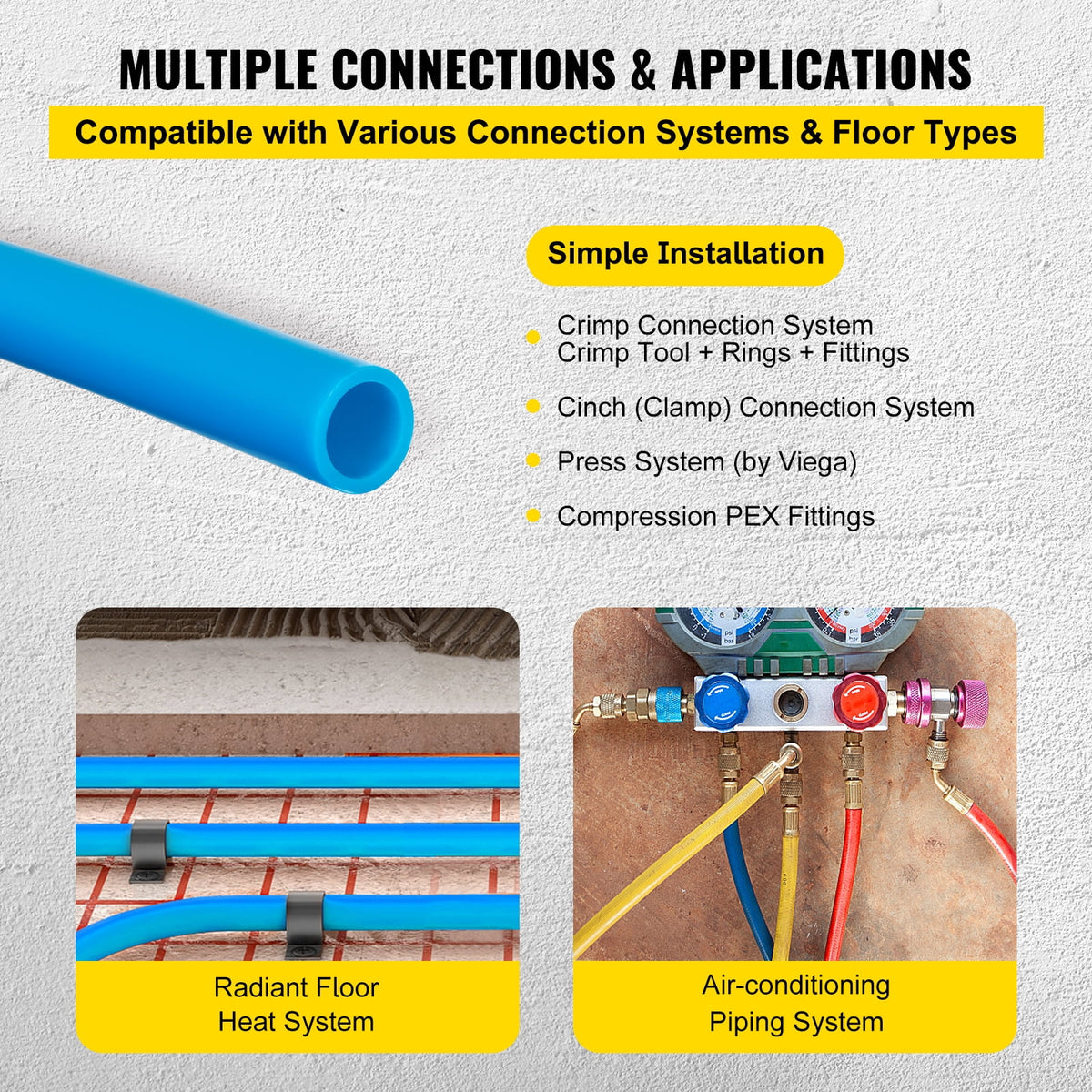 1 inch 300FT Flexible Pex Pipe Coil Blue Q1625