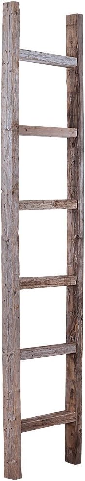 Rustic Farmhouse Decorative Ladder 6ft Weathered Gray C92661