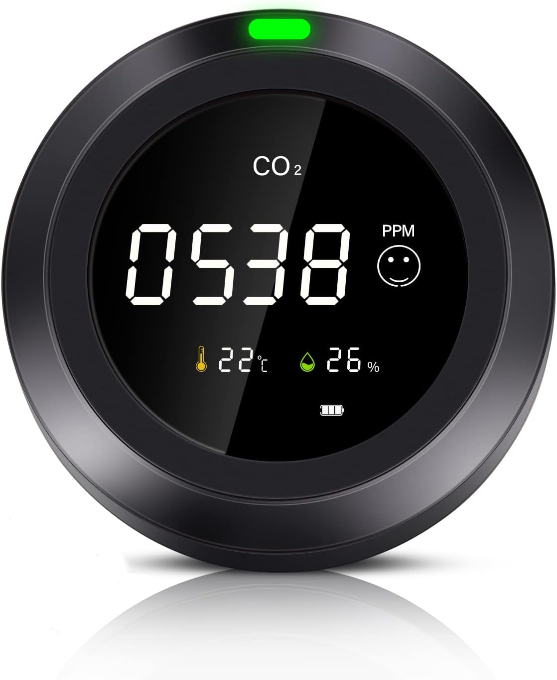 CO2 Detector, Real-Time Display CO2 Meter, 3-in 1 Indoor Air Quality Monitor B162
