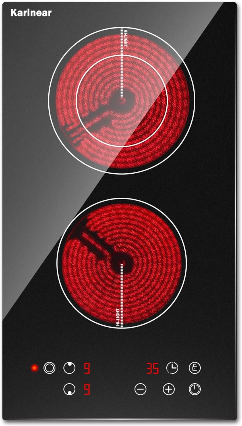 4 Burner Electric Radiant Cooktop with Residual Heat Indicator S370076