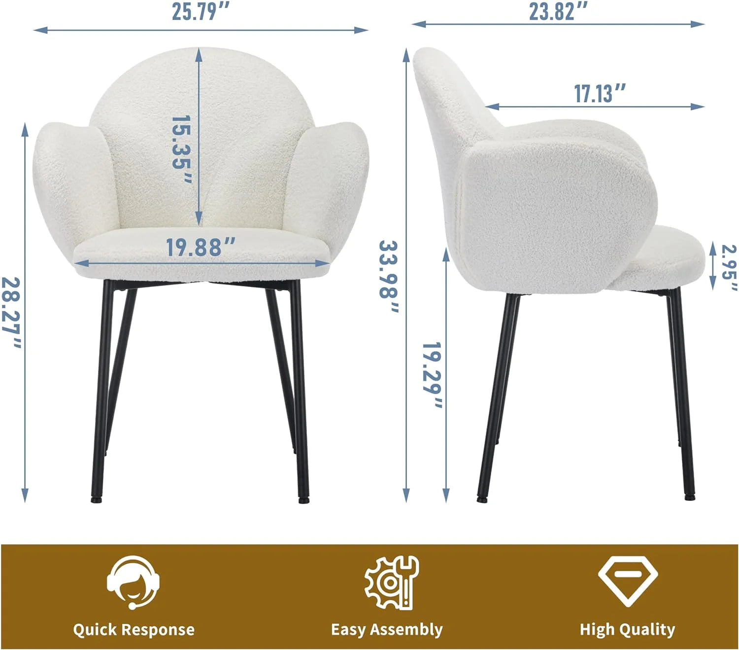 White Dining Chair Set of 2 Y132