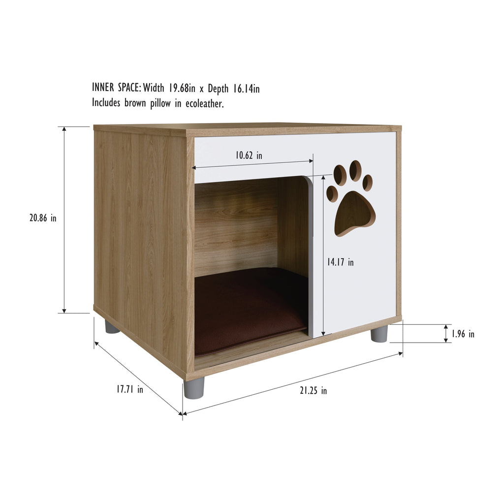 Brown Faux Leather Pet Bed End Table T4687