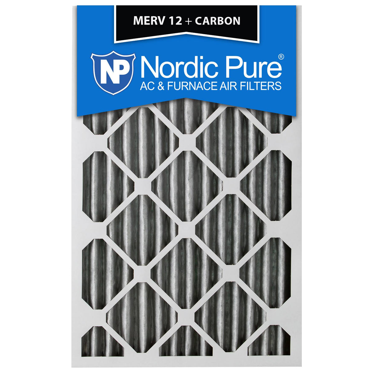 16x25x2 MERV 12 Pleated Carbon Air Filters 12 Pack M226646