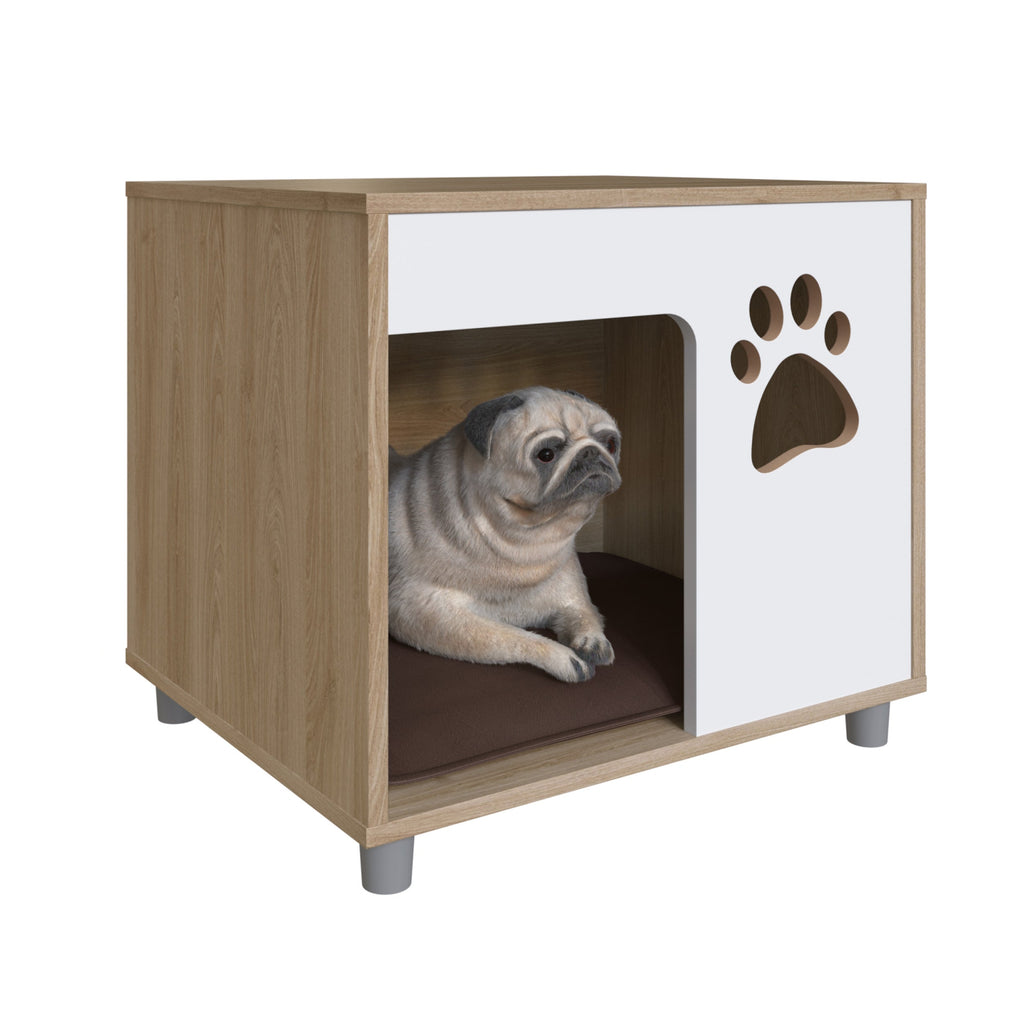 Brown Faux Leather Pet Bed End Table T4687