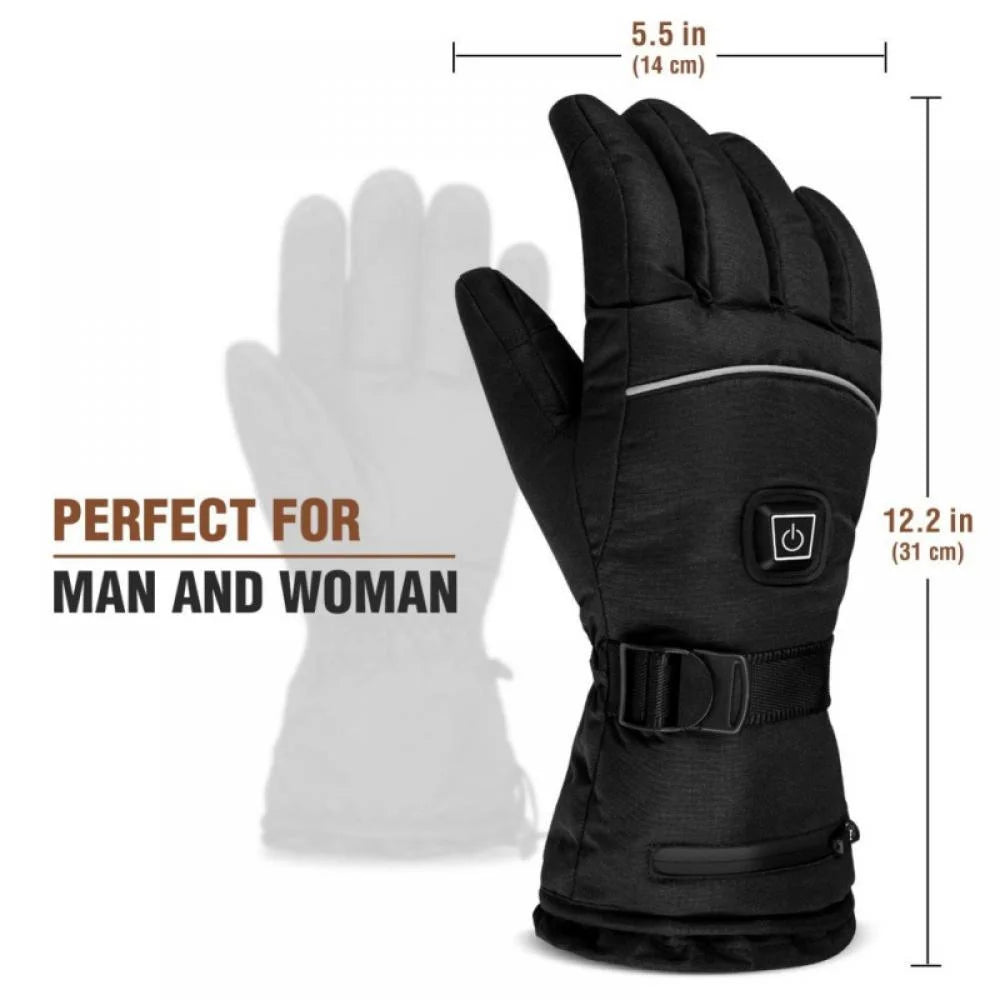 Electric Battery Heated Gloves, Waterproof Touchscreen, 3 Heating Mode Winter Warm Gloves V345
