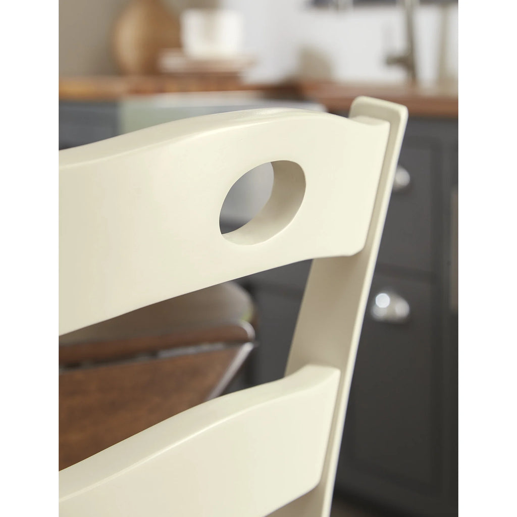 Cream & Brown Ladderback Dining Chair, Set of 2 P90351