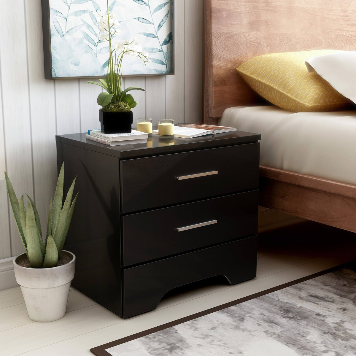 Rustic Grey 2-Drawer Nightstand S29970