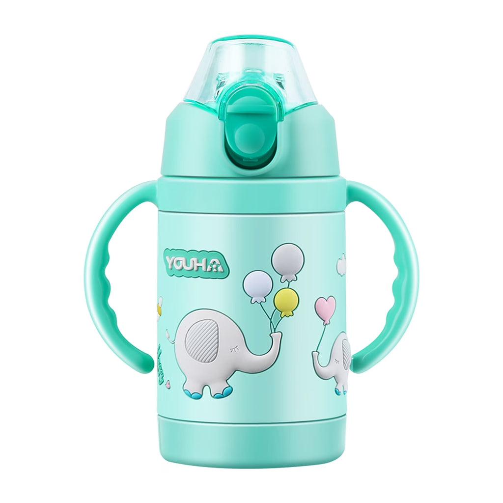 Baby Vacuum Insulated Stainless Steel Sippy Cup with Handle Weighted Straw G606