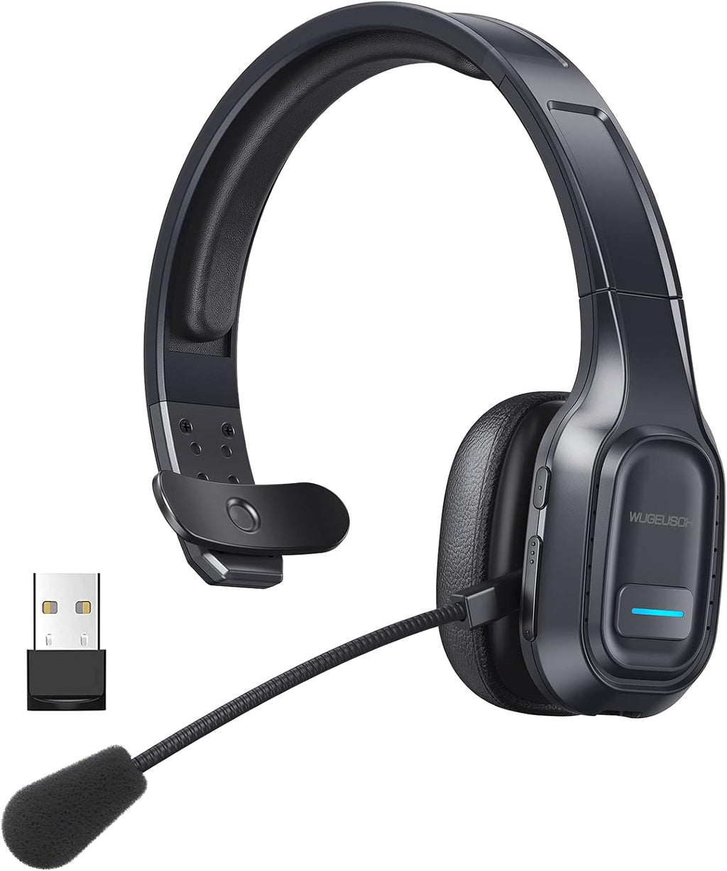 Wireless Headset with Microphone, Noise Canceling On-Ear Headphones with USB Dongle, 32H Talk Time J47280
