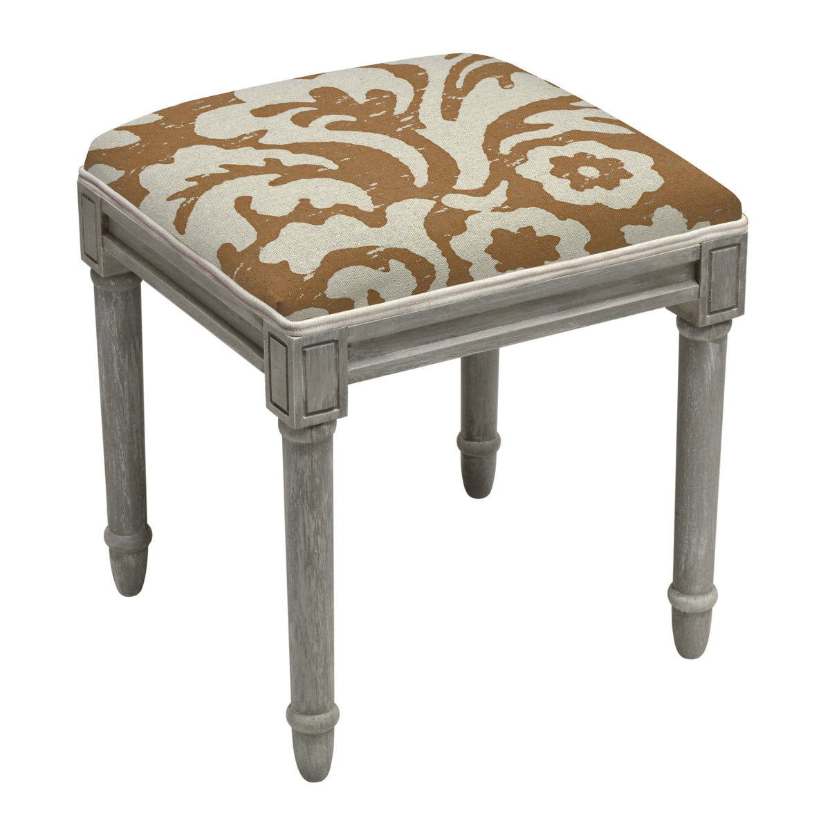 Vanity Stool with Rustic Grey Finish Wood T935105
