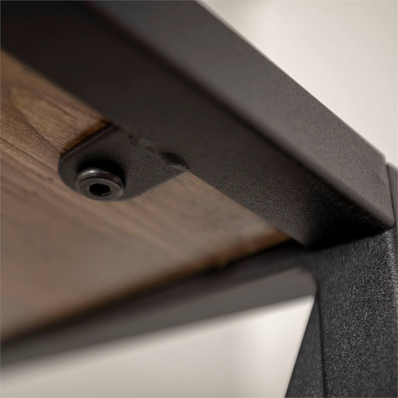 Tall X-Frame Metal and Wood Media Bookshelf A54883