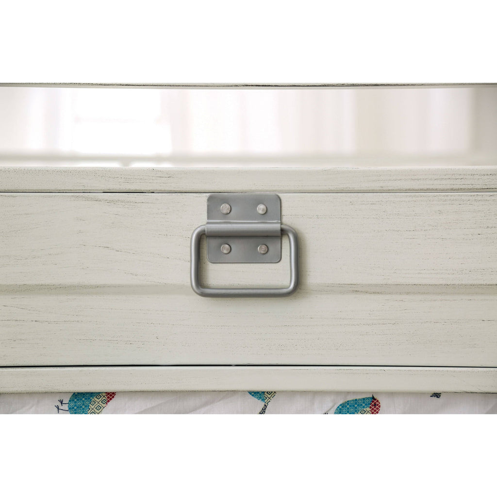 Industrial White Twin/Twin Metal Bunk Bed P86860