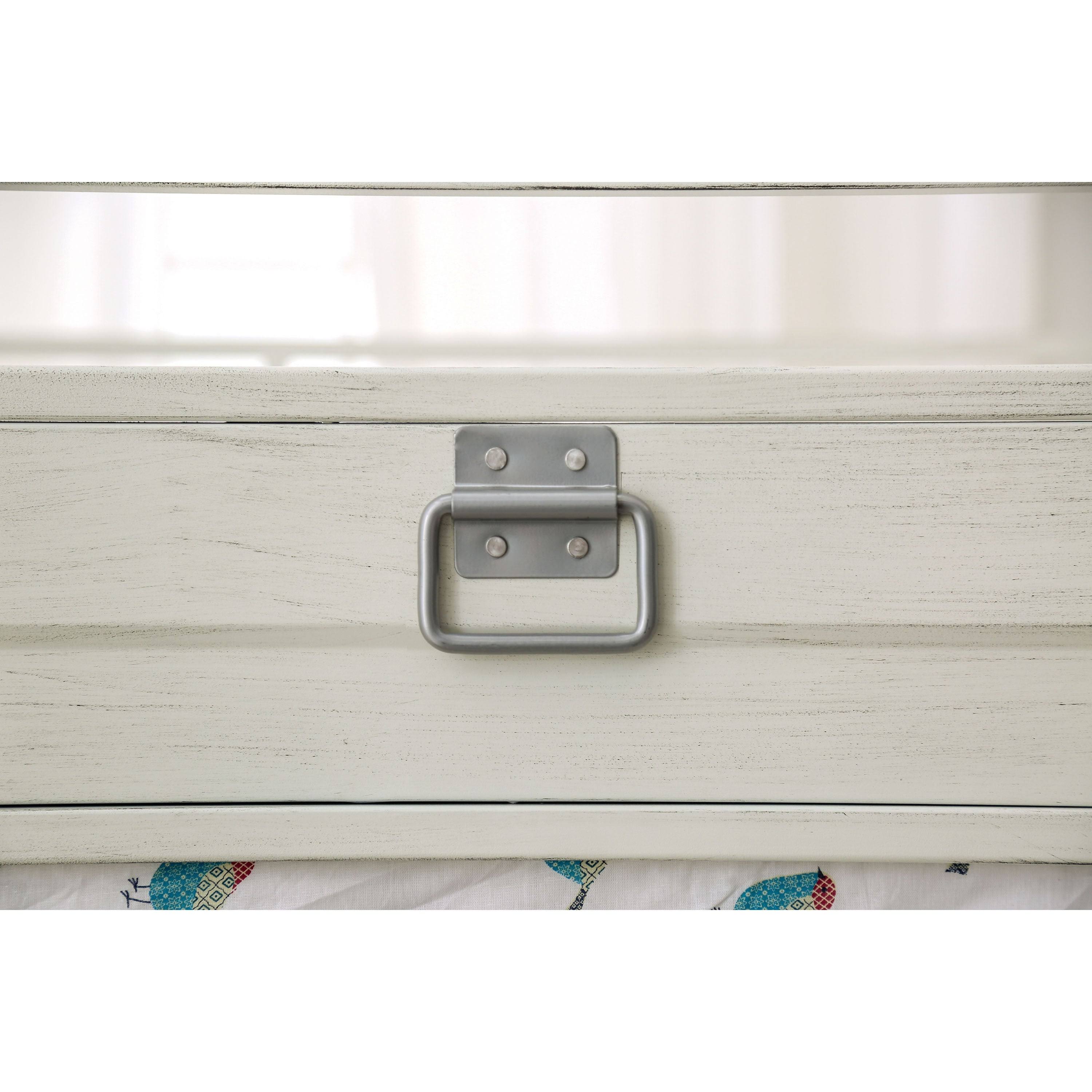 Industrial White Twin/Twin Metal Bunk Bed P86860