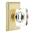 Satin Brass Privacy Door Knob with Rectangular Rose J35231