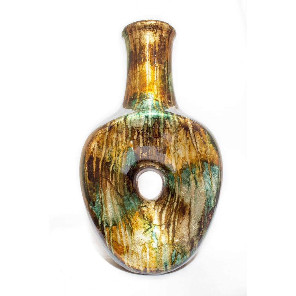 15 in. Copper Red & Gold Table Vase L410