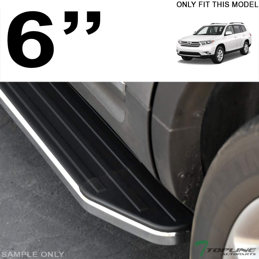 6" Black Aluminum Side Step Rail Running Boards X276