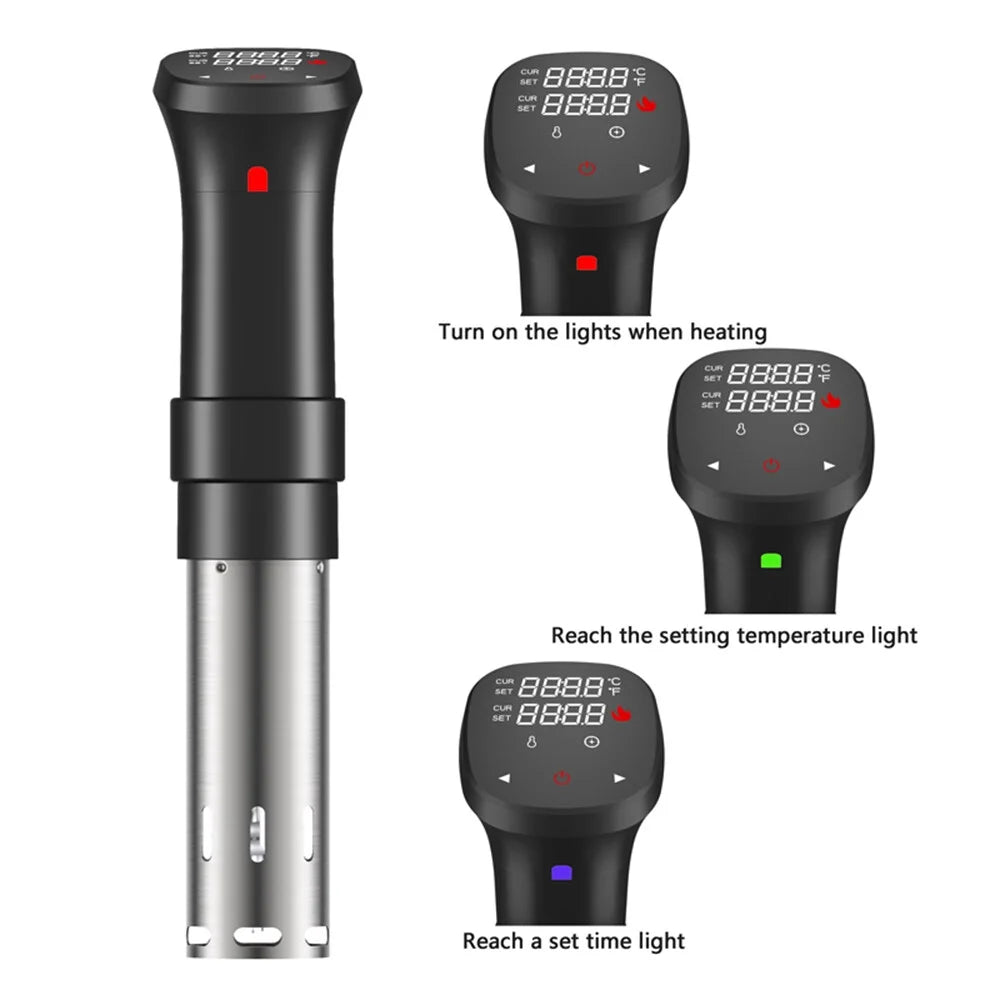 1100W Sous Vide Cooker Waterproof with Temperature Time Control Display F859755