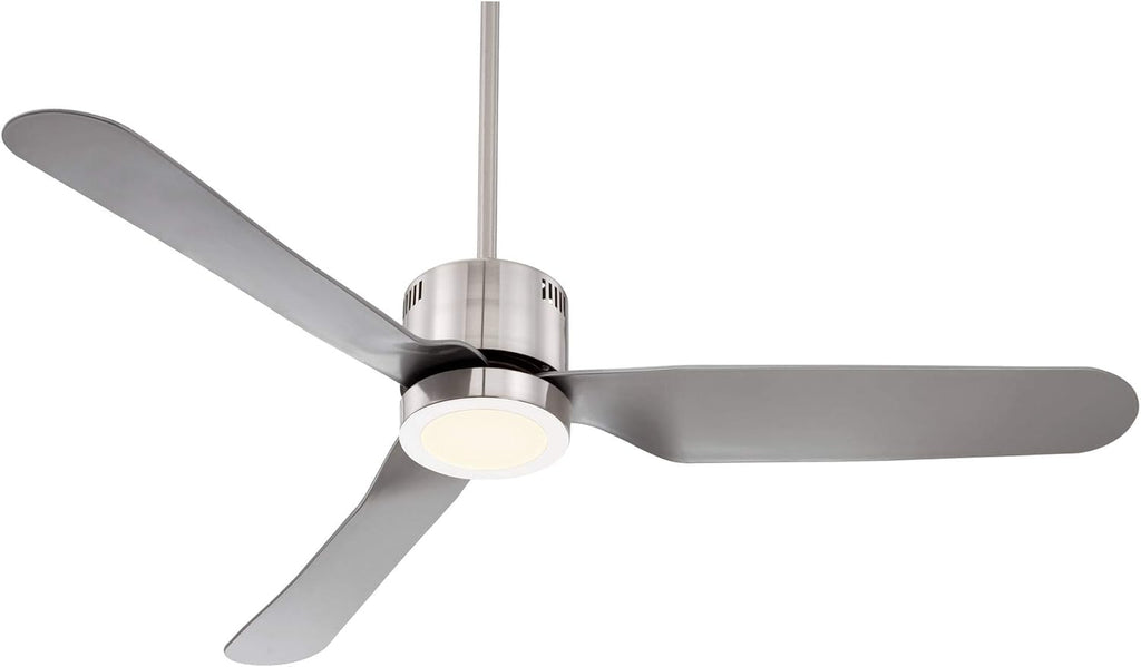 Brushed Nickel Silver 3 Blade Indoor Ceiling Fan with Light LED Remote Control R1097