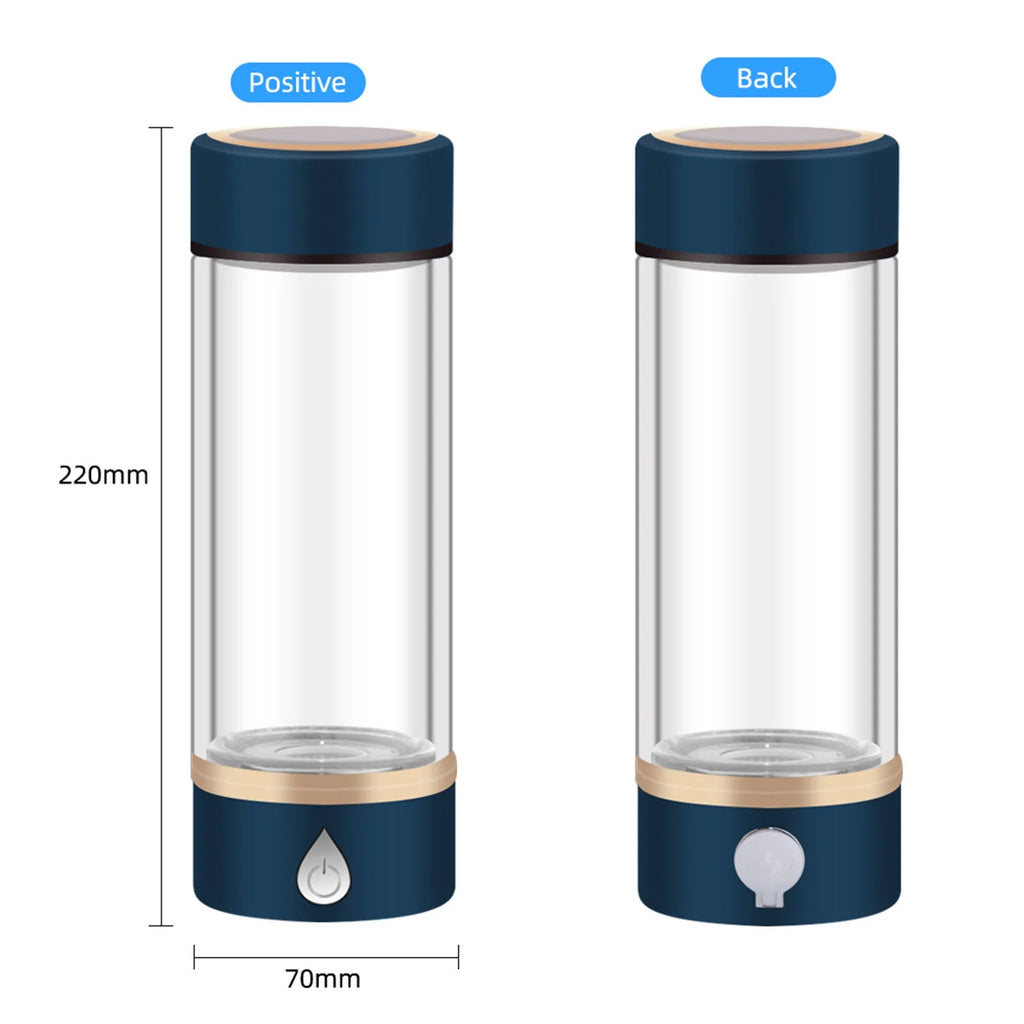 420ml Rechargeable Hydrogen Water Bottle Glass Cup O137361