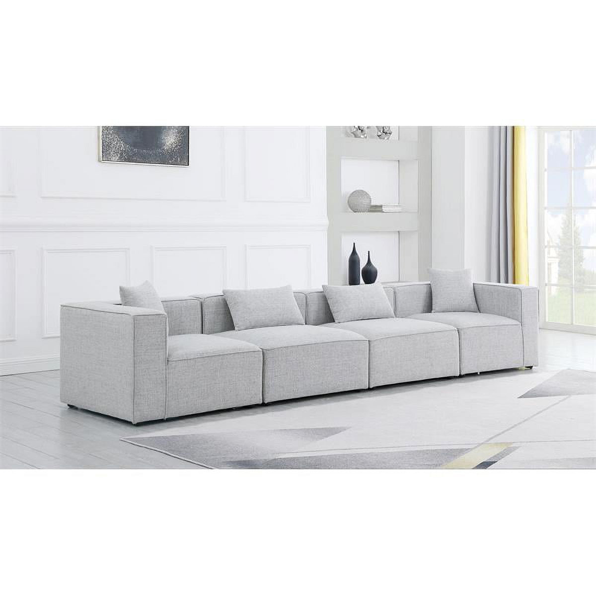 Grey Linen Modular Sofa D805841