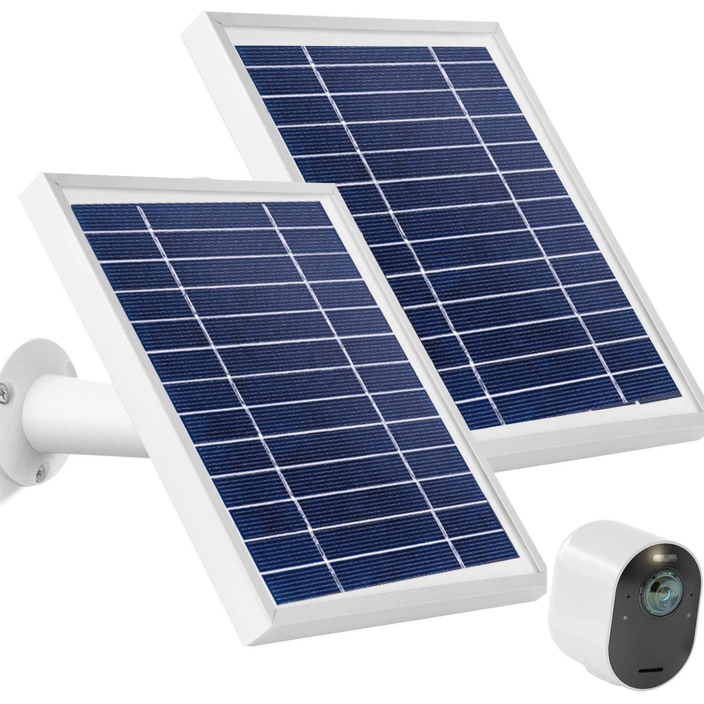 3W 6V Solar Panel Charge for Arlo Pro3 and Arlo Ultra Camera, 11ft Magnetic Power Cable (2Pack, Silver) F7376