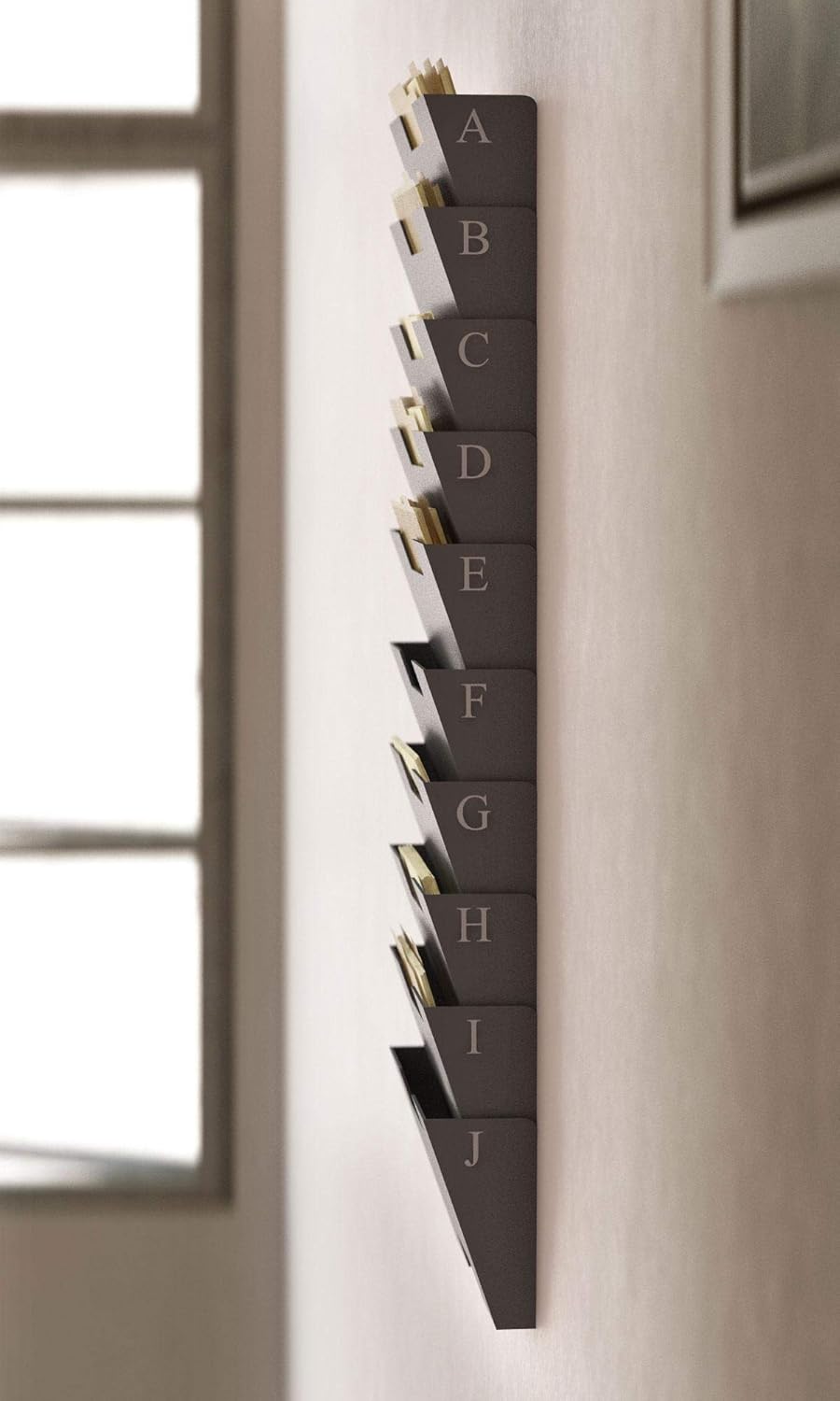 Gray Wall Mount Steel Vertical File Organizer 10 Sectional Pack of 2 A860272