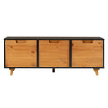 Caramel and Black Wood Storage Bench with 3-Drawers O521