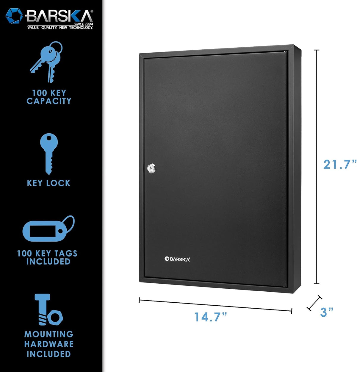 Black Adjustable Key Cabinet Lock Box P660