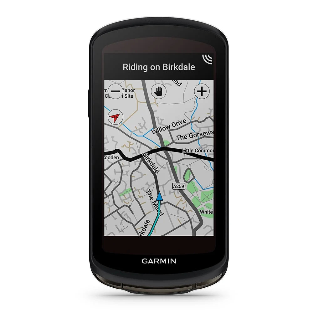 Garmin Edge 1040 Solar GPS Bike Computer with Speed Sensor 2, Cadence Sensor 2, HRM-Dual, White Silicone Case, & Mounts R180177