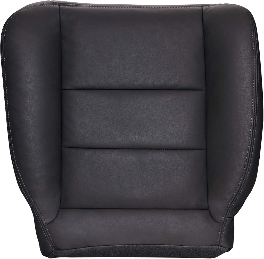 Driver Bottom Replacement Leather Seat Cover - Ebony Black Z2001