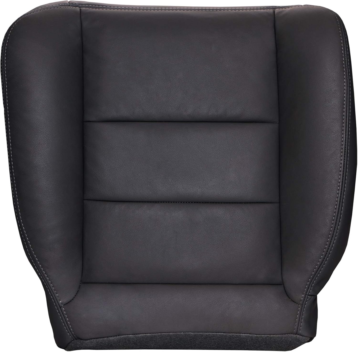 Driver Bottom Replacement Leather Seat Cover - Ebony Black Z2001