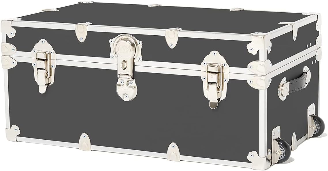 Large Armor Roller Trunk with Mounted Wheels, 32x18x14 (Black) A994