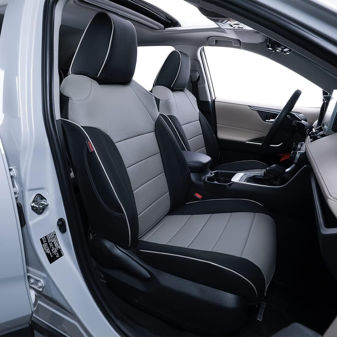 Custom Fit Car Seat Covers Leather Black B4012