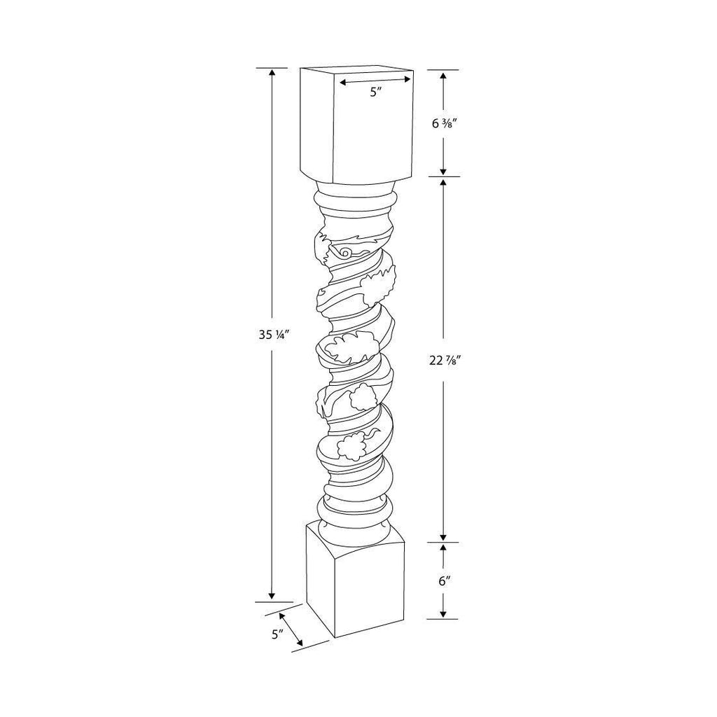 Unfinished Solid Cherry Kitchen Island Leg Z91105
