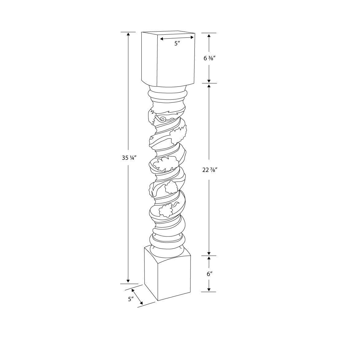 Unfinished Solid Cherry Kitchen Island Leg Z91105