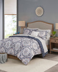 Navy King Reversible Complete Bedding Set W839592